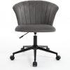 Height Adjustable Swivel Rolling Stool with Wheels for Home Office 4