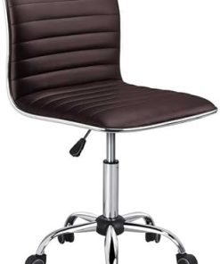 Brown Adjustable Modern Faux Leather Swivel Office Chair