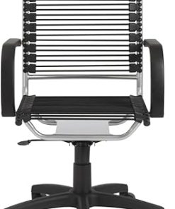 Round High Back Bungee Office Chair in Chrome and Black 43 Inches 2