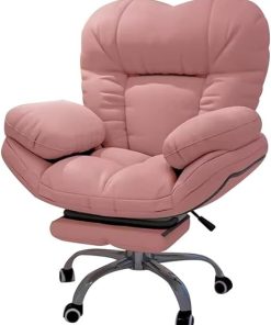 Pink Recliner Gaming Chair for Home Office with Footrest