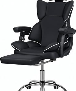 Big Tall Desk Office Chair 400lbs Faux Leather Executive with Footrest