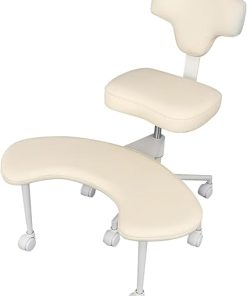 Ergonomic Cross Legged Desk Chair with Lumbar Support and Wheels