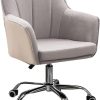 Pink Velvet Ergonomic Swivel Office Chair Adjustable Height 42-52cm 4