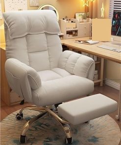 Ergonomic Reclining Desk Chair with Adjustable Backrest and Footrest