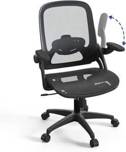 Adjustable Full Mesh Office Desk Chair with Lumbar Support Armrests 2