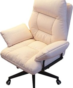 Ergonomic Office Chair with Wheels Footrest and Upholstered Armrests
