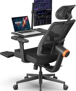Ergonomic Office Chair with Footrest and Adjustable Lumbar Support