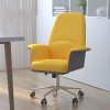 Ergonomic Executive Office Chair with Flip-Up Armrest and Lumbar Support 4