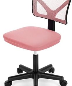 Armless Mesh Office Chair with Wheels Adjustable Ergonomic Design