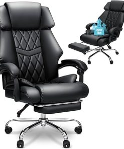 HOFFREE Extra Wide Reclining Office Chair with Footrest for Comfort 2