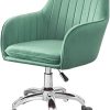 Pink Velvet Ergonomic Swivel Office Chair Adjustable Height 42-52cm 3