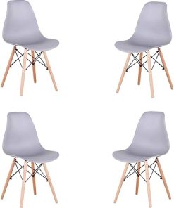Modern Light Luxury Dining Chair Set for Living Room Comfort Gray