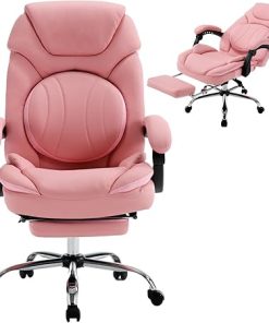 Reclining Office Desk Chair with Footrest for Big and Tall Users