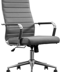 Ribbed Leather Office Chair for Modern Conference and Waiting Rooms 2