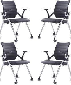 8 Pack Ergonomic Folding Office Chairs with Wheels for Small Spaces 2