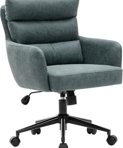 Small Comfy Adjustable Swivel Home Office Chair with Wheels Blue
