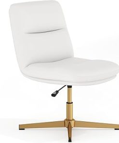Chloe Commercial Mid-Back Swivel Office Chair Adjustable Height White Gold 2