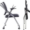 White Boucle Mid-Back Office Chair Adjustable Swivel with Wheels 3