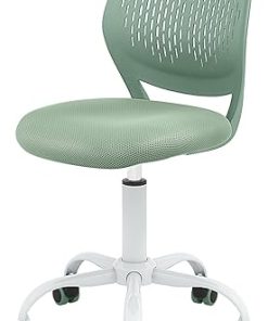 Small Home Office Desk Chair Swivel Rolling Adjustable Height Light Green 2