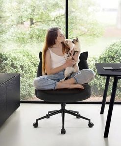 Ergonomic Armless Office Desk Chair with Adjustable Height and Wheels 2