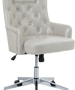 Ergonomic High Back Office Chair Beige Adjustable Rolling Swivel Chair
