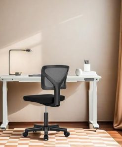 Armless Ergonomic Office Desk Chair with Lumbar Support and Adjustable Height 2