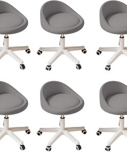 Height Adjustable Rolling Stool Set of 6 for Home Office Spa Salon