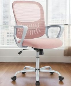Ergonomic Mesh Desk Chair with Lumbar Support for Home Office Pink