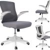 Criss Cross Armless Desk Chair with Wheels Adjustable Height Beige 3