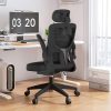 LEAGOO Modern Leather Swivel Office Chair with Wheels and Adjustable Height 3