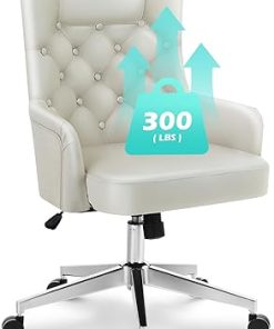 Beige Ergonomic High Back Home Office Chair with Adjustable Height