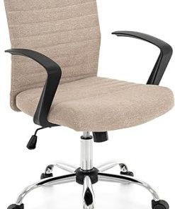 Ergonomic High Back Ribbed Office Chair with Armrests and Wheels