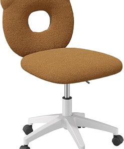 Bear Kids Desk Chair with Wheels, Adjustable Fabric Study Chair 2