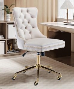 Modern Velvet Armless Office Chair with Adjustable Swivel Lift