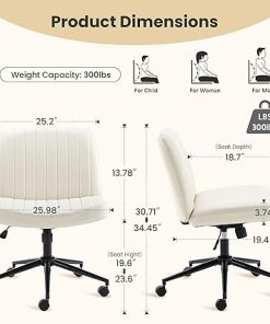 Criss Cross Rolling Office Chair with Wheels and Adjustable Seat 2