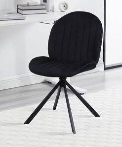 Velvet Swivel Office Chair Without Wheels for Small Spaces and Home