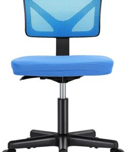 Ergonomic Low-Back Mesh Desk Chair with Lumbar Support – Light Blue