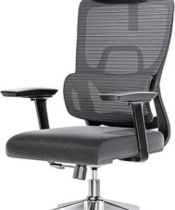 Ergonomic High-Back Mesh Office Chair with Adjustable Headrest Black