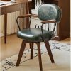 Anwick Modern Tufted Desk Chair with Wheels and Gold Base 4