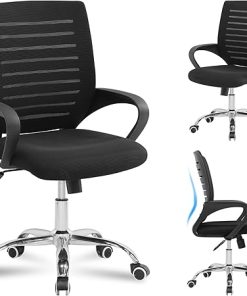 Ergonomic Mesh Office Chair Black Big Tall Gas Lift Comfy Design
