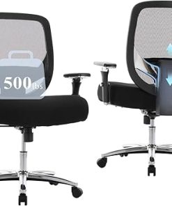 Big and Tall Office Chair 500lbs Heavy Duty Ergonomic Mesh Black 2