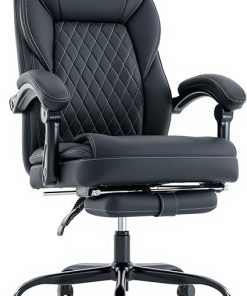 Big and Tall Executive Office Chair with Footrest and Pockets