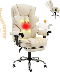 Ergonomic 6-Point Massage Executive Office Chair with Footrest
