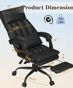 Ergonomic Executive Office Chair with Footrest and Lumbar Support 2