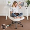 Modern Ergonomic Office Chair with Wheels, Adjustable Height, White 4