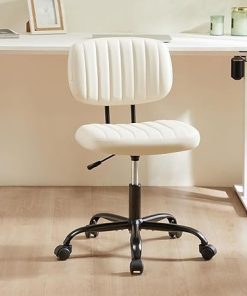 Armless Rolling Office Chair with Lumbar Support for Home or Office