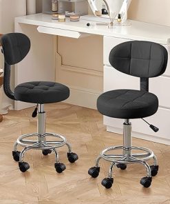 Height Adjustable Rolling Office Desk Chair Pack of Two