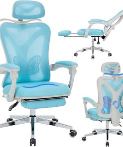 Ergonomic Mesh Office Chair with Footrest and Lumbar Support