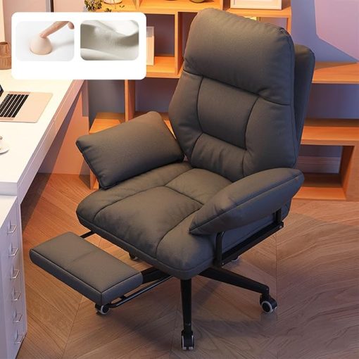 High Back Office Chair with Footrest for Home and Bedroom Use - Image 2