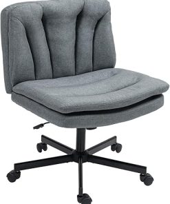 Criss Cross Armless Chair with Wheels for Home Office and Bedroom